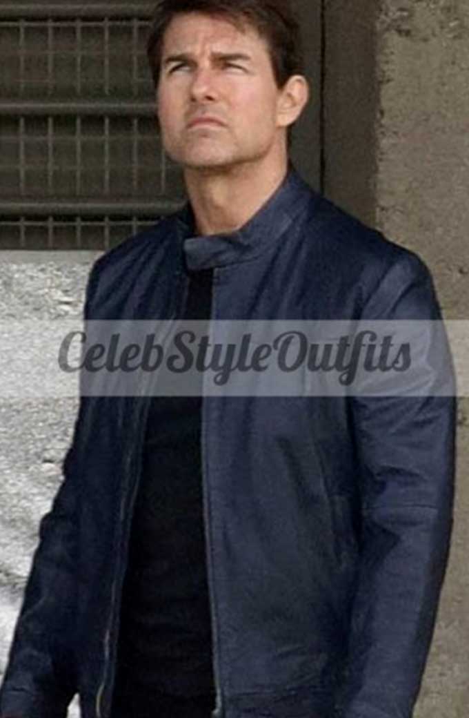 Mission Impossible 6 Ethan Hunt Blue Leather Jacket