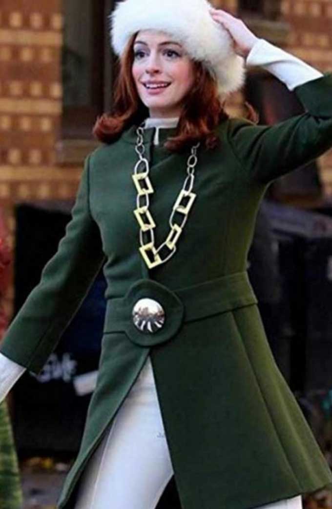 Modern Love TV Show Anne Hathaway Lexi Green Wool-Blend Coat
