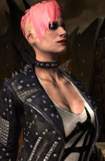 Cassie Cage Mortal Kombat Punk Studded Black Leather Jacket