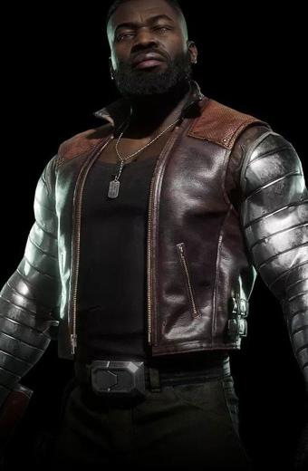 Jackson Briggs Jax Mortal Kombat Brown Cosplay Leather Vest