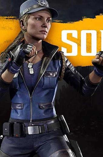 Mortal Kombat Gaming Sonya Blade Blue Cosplay Leather Jacket