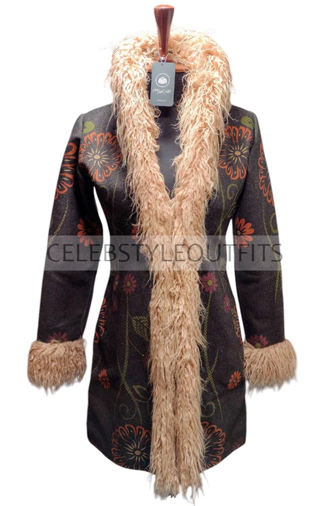 Carly Chaikin Darlene Mr Robot Floral Black Wool Fur Coat mr-robot-darlene-coat