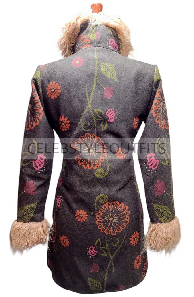 Carly Chaikin Darlene Mr Robot Floral Black Wool Fur Coat mr-robot-darlene-coat