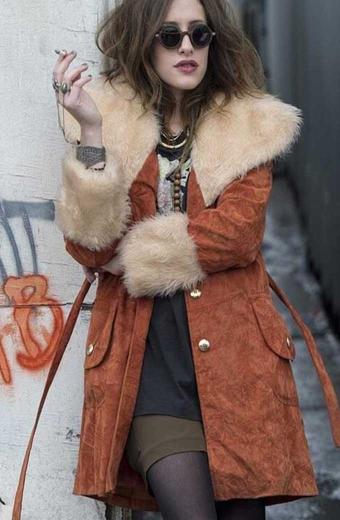 Mr Robot Carly Chaikin Darlene Brown Suede-Leather Fur Coat