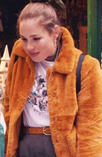 Emma Hadar Cats My Dads Christmas Date Orange Sherpa Jacket