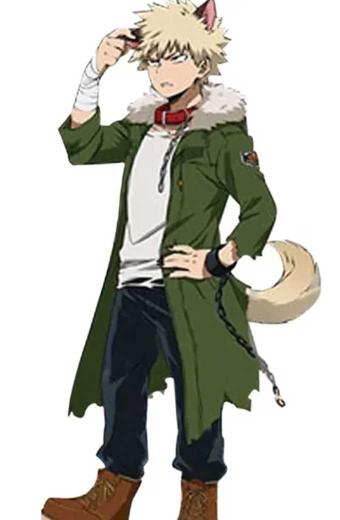 My Hero Academia World Heroes Katsuki Bakugo Cosplay Fur Coat