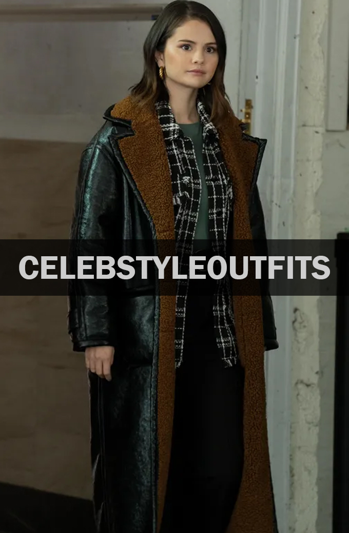 Only Murders In The Building Selena Gomez Leather Coat