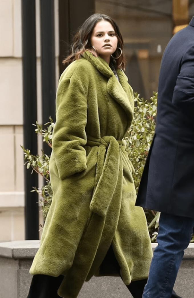 Only Murders In The Building Selena Gomez Green Wool Coat
