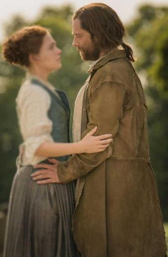 Sam Heughan Outlander Jamie Fraser Brown Cotton Trench Coat