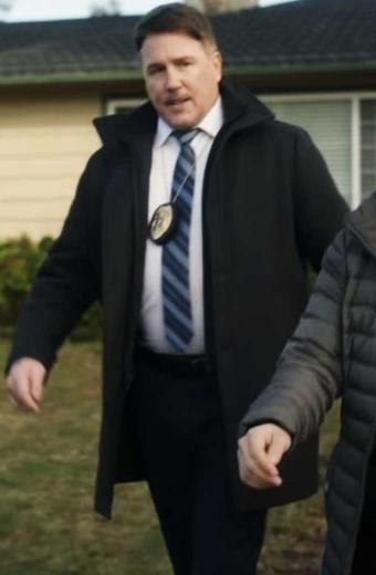 Robert Patrick Peacemaker Auggie Smith Black Cotton Coat