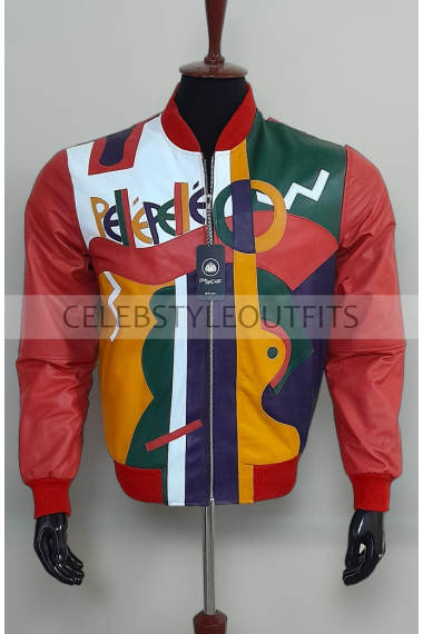 Marc Buchanan Pelle Pelle Bomber Multicolor Leather Jacket