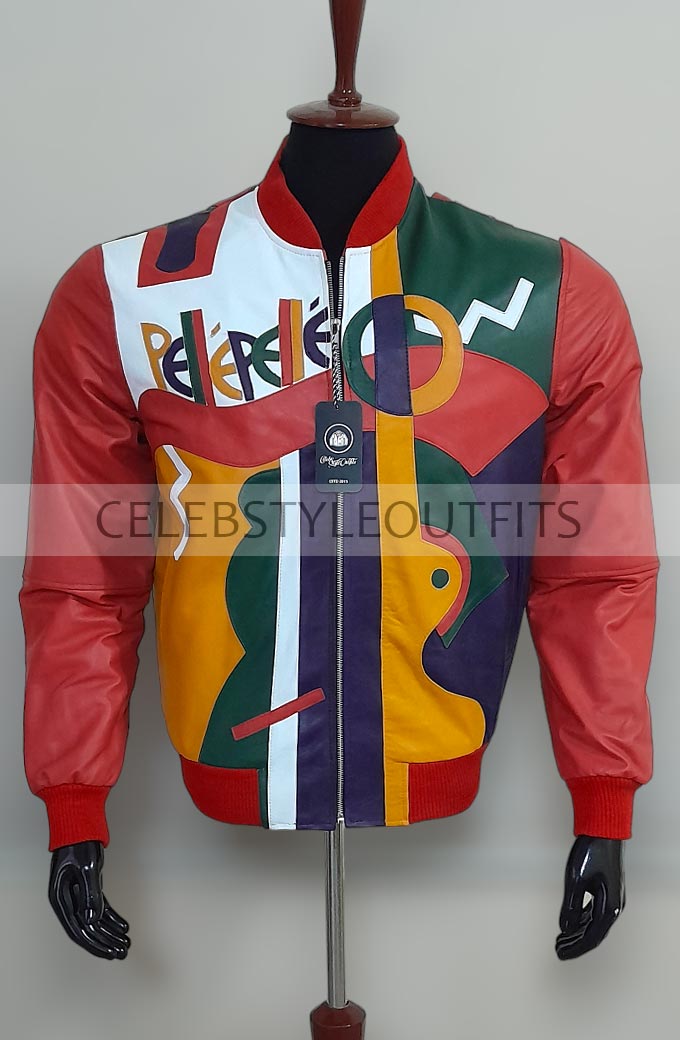 Marc Buchanan Pelle Pelle Bomber Multicolor Leather Jacket