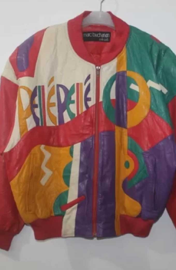Marc Buchanan Pelle Pelle Bomber Multicolor Leather Jacket