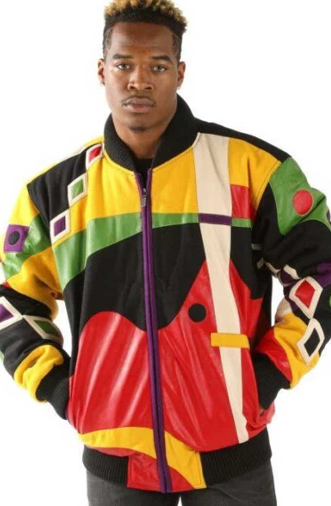 Pelle Pelle Marc Buchanan 1978 Multicolor Bomber Wool Jacket