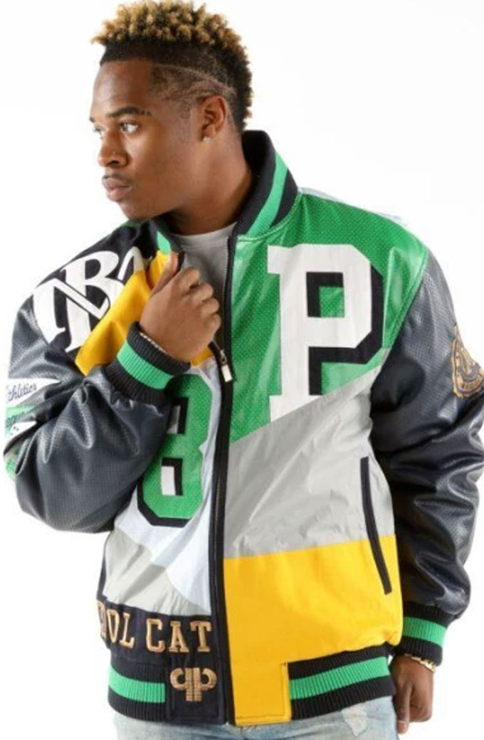 Slam Dunk MB Pelle Pelle 1978 Bomber Black And Green Jacket