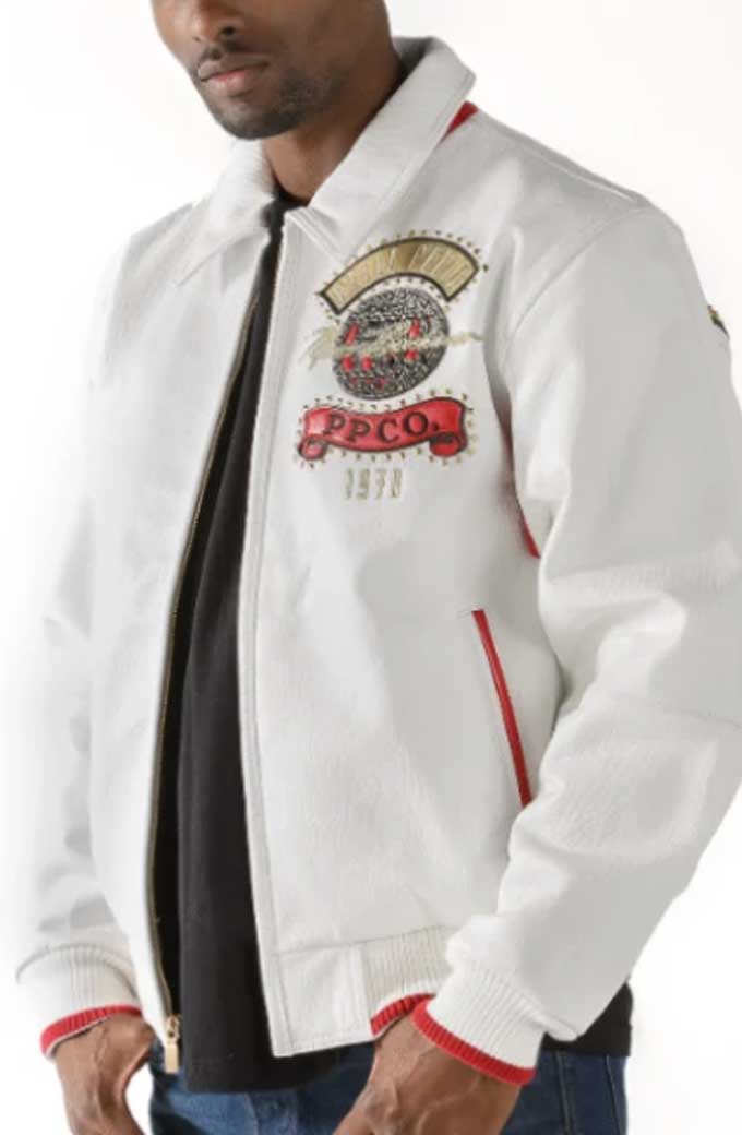 World Tour Marc Buchanan Pelle Pelle 1978 White Bomber Jacket