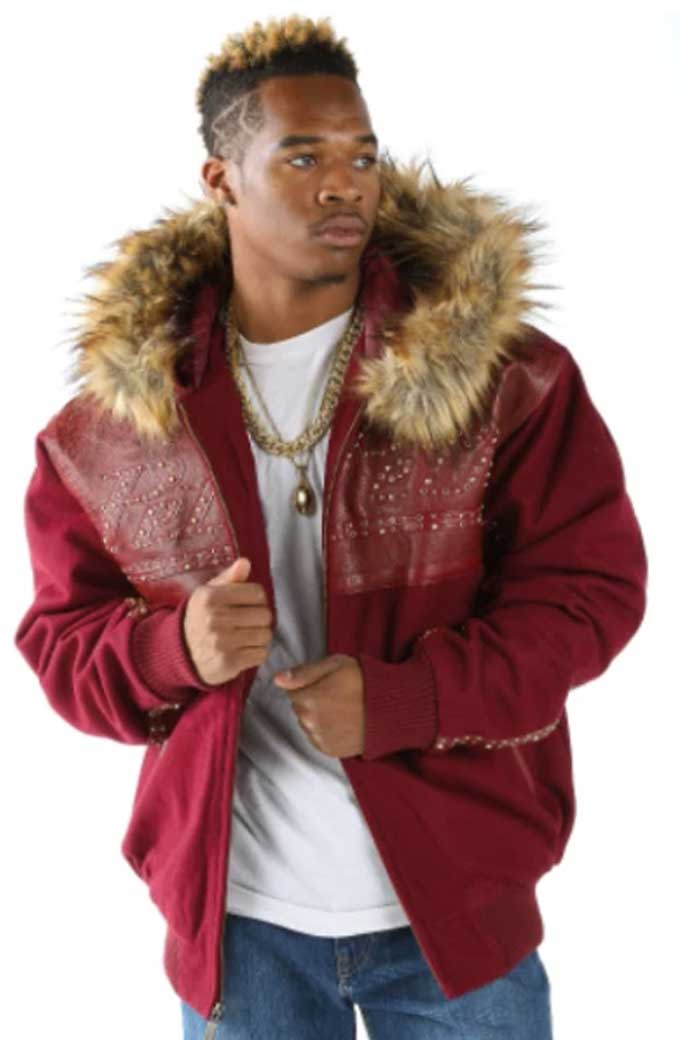 Supreme Pelle Pelle MB 1978 Bomber Red Fleece Fur Hood Jacket