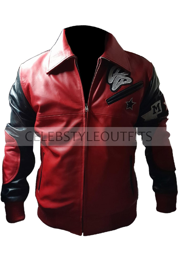 Soda Club Pelle Pelle MB 1978 Red And Black Bomber Jacket