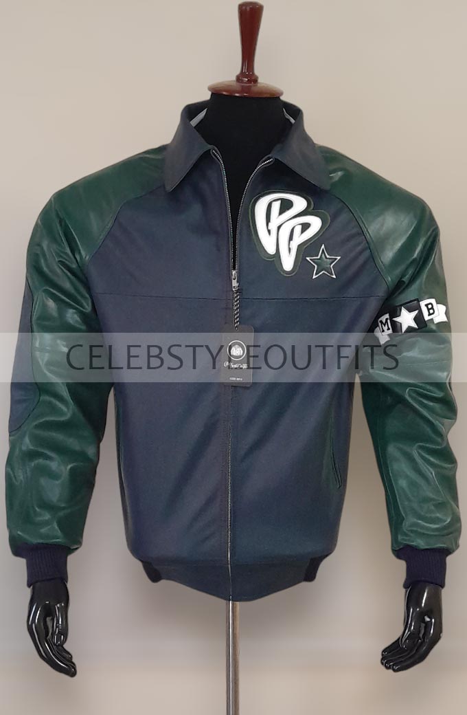 Soda Club Pelle Pelle MB 1978 Black And Green Bomber Jacket