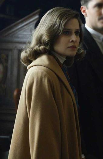 Emma Paetz Martha Kane Pennyworth Beige Wool Trench Coat