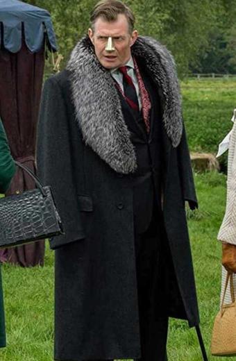 Jason Flemyng Lord Harwood Pennyworth Black Wool Trench Coat