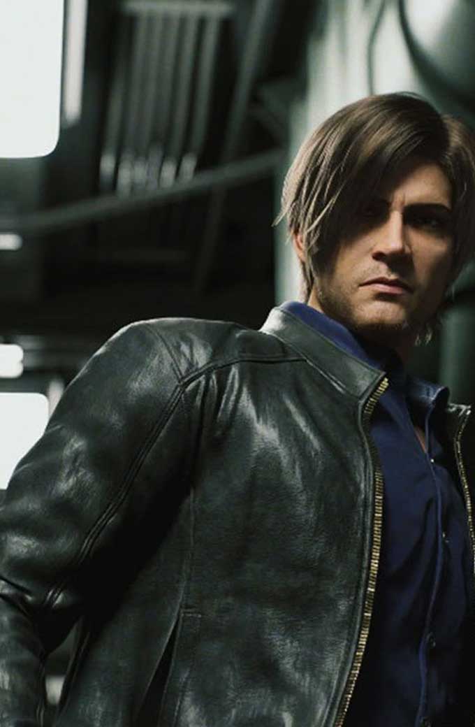 Resident Evil Infinite Darkness Nick Apostolides Leon Kennedy Leather Jacket