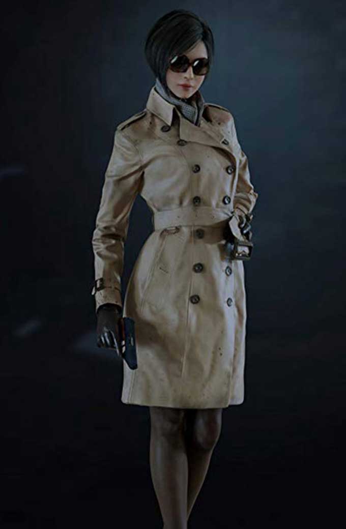 Ada Wong Resident Evil Gaming Camel Brown Cotton Trench Coat