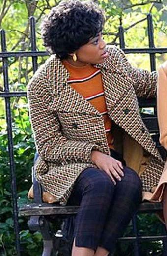 Carolyn Franklin Hailey Kilgore Respect Tweed Trench Peacoat