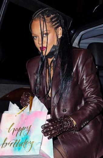 Casual Rihanna Street Womens Burgundy Leather Trench Blazer