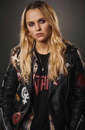 Madison Iseman Riot Girls Nat Studded Biker Leather Jacket