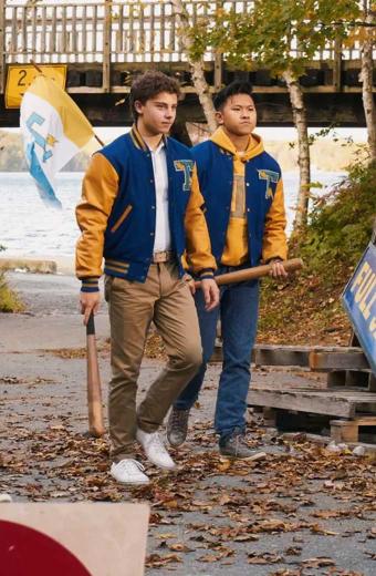 Riot Girls Jeremy Munro Chambers Blue Bomber Varsity Jacket