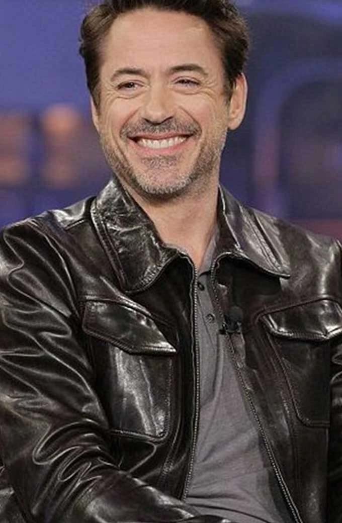 Robert Downey Jr Tonight Show Jay Leno Black Leather Jacket