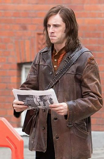 Rocketman Jamie Bell Bernie Taupin Brown Leather Trench Jacket