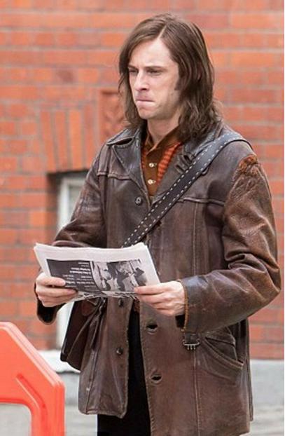 Bernie Taupin Jamie Bell Rocketman Brown Leather Trench Jacket rocketman-jamie-bell-jacket