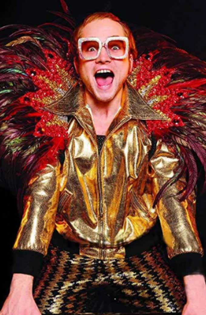 Rocketman Taron Egerton Elton John Shiny Golden Satin Jacket