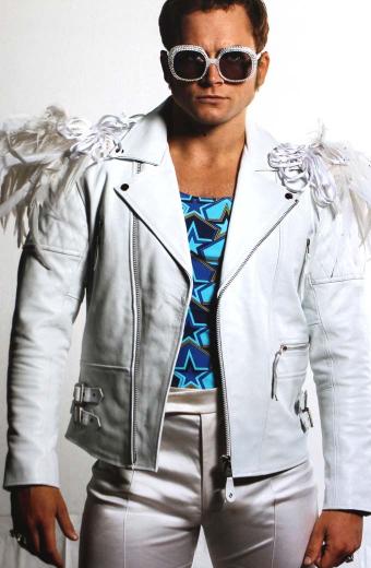 Taron Egerton Elton John Rocketman White Fringe Leather Jacket