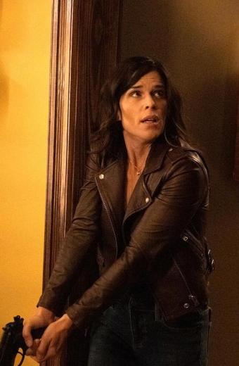 Neve Campbell Scream Sidney Prescott Brown Biker Jacket