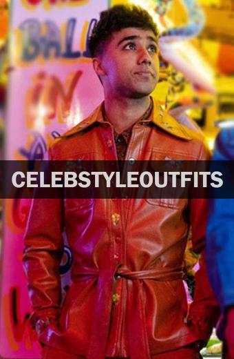 Anwar Bakshi Sex Education Chaniel Kular Red Bomber Jacket