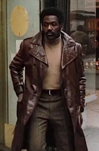 John Shaft Richard Roundtree Brown Leather Trench Long Coat