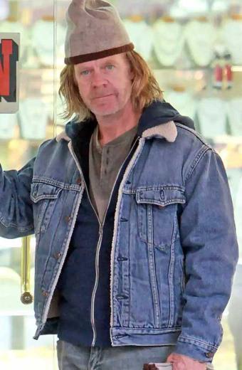 William Macy Shameless Frank Gallagher Blue Bomber Jacket