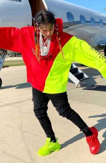 Tutu 6ix9ine Tekashi Red And Green Bomber Fleece Hoodie