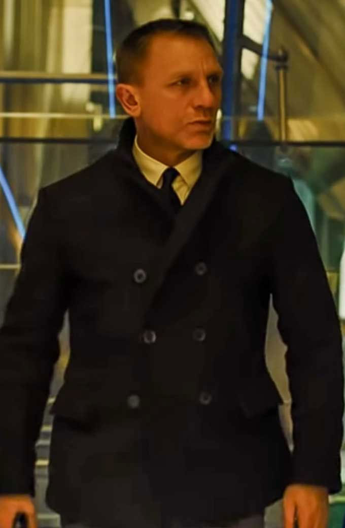 Daniel Craig Skyfall James Bond Double Breasted Trench Coat