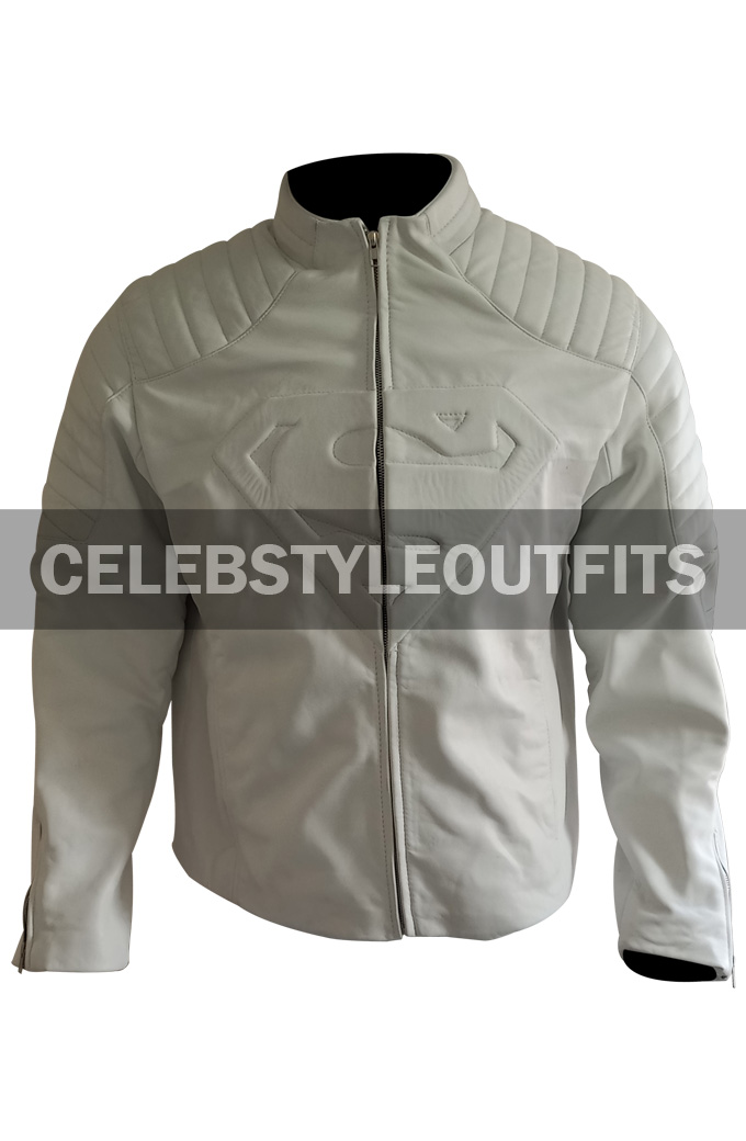 Superman Smallville Clark Kent White Leather Jacket
