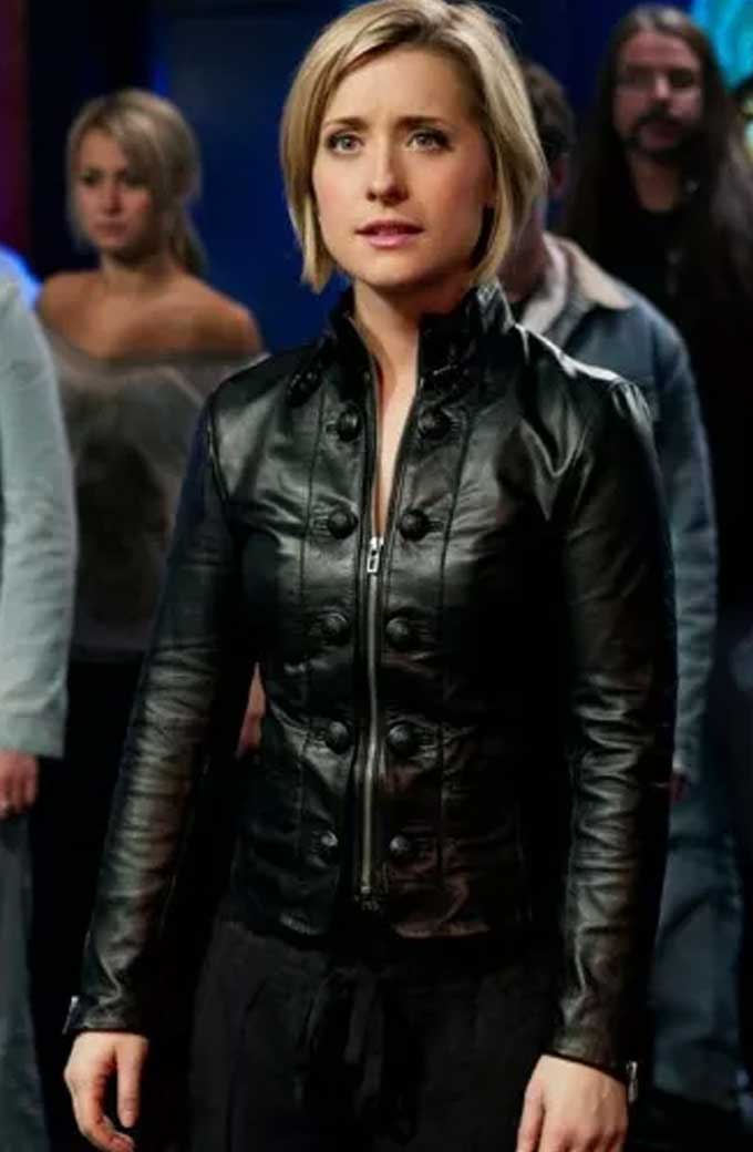 Allison Mack Smallville Chloe Sullivan Black Leather Jacket chloe-sullivan-smallville-black-jacket