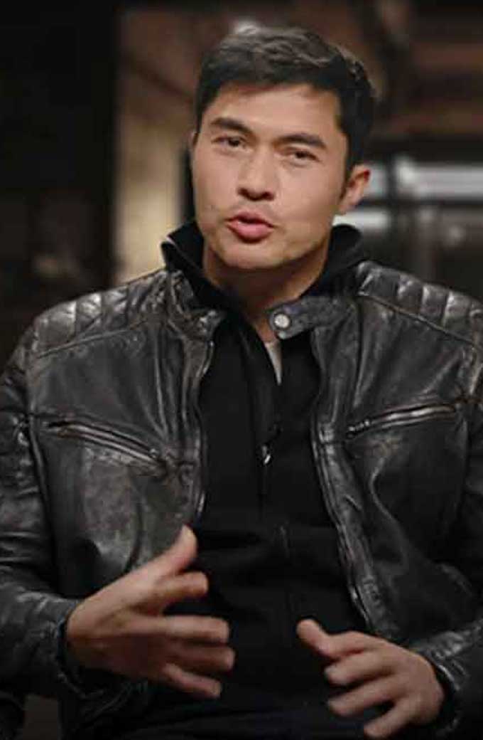 Henry Golding Snake Eyes Biker Black Quilted Leather Jacket