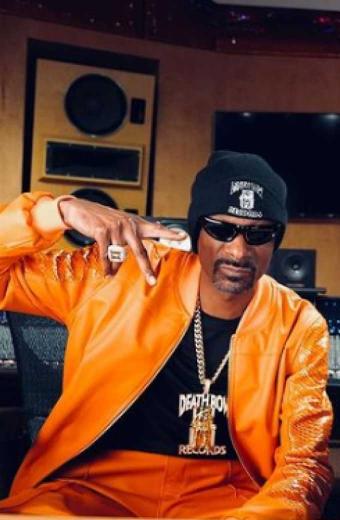 Casual Snoop Dogg Mens Orange Leather Bomber Varsity Jacket