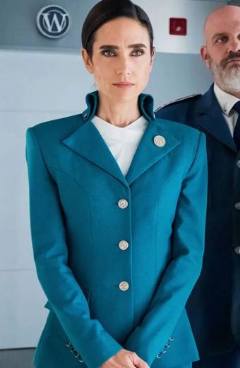 Jennifer Connelly Melanie Cavill Snowpiercer Blue Cotton Coat