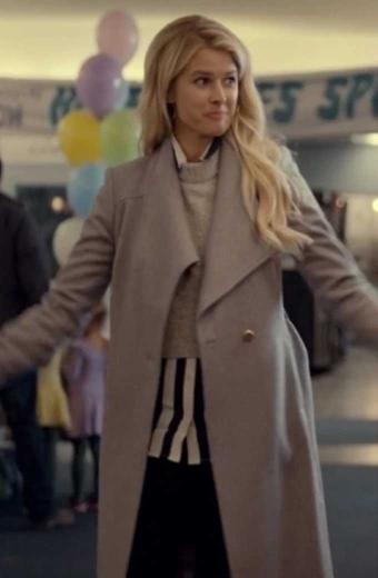 Mandy Davis Spinning Out Sarah Wright Olsen Grey Drape Coat