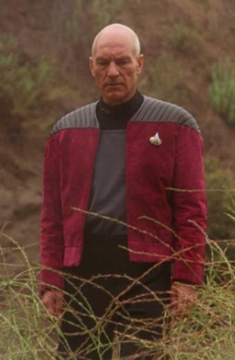 Patrick Stewart Star Trek Next Generation Red Suede Jacket