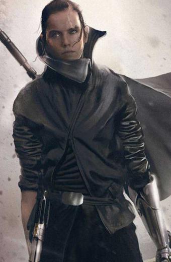 The Last Jedi Star Wars Daisy Ridley Rey Black Leather Jacket